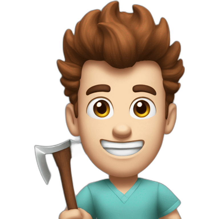 jimmy neutron in a v neck with axe emoji