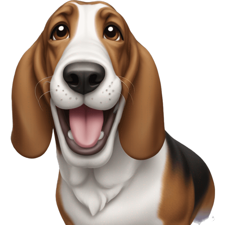 Laughing basset hound emoji