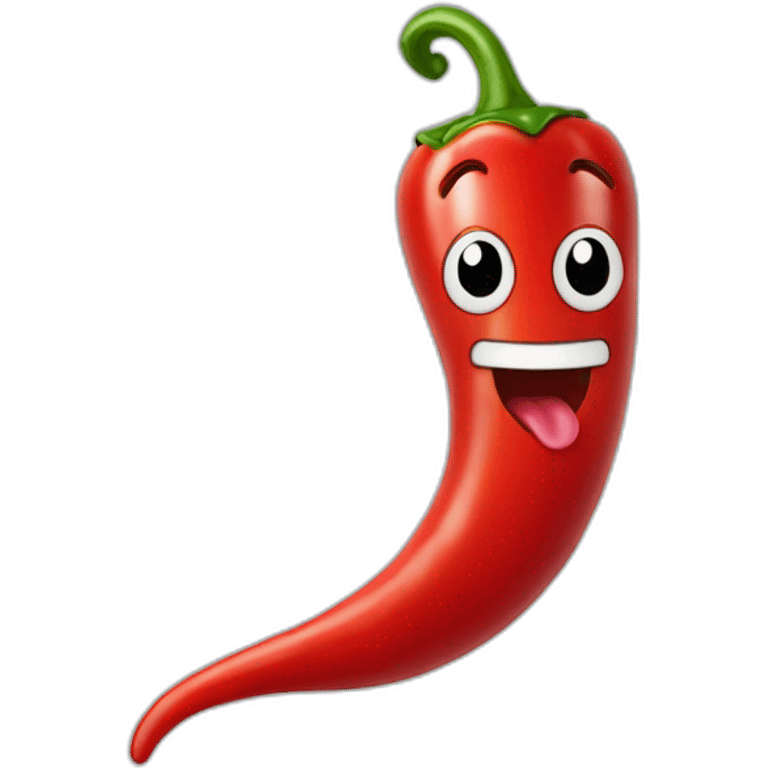 red chilly pepper with tongue emoji