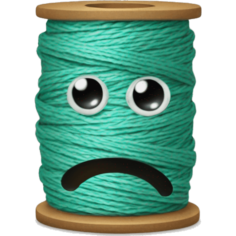 spool of thread which is crying - sad eyes and tears emoji