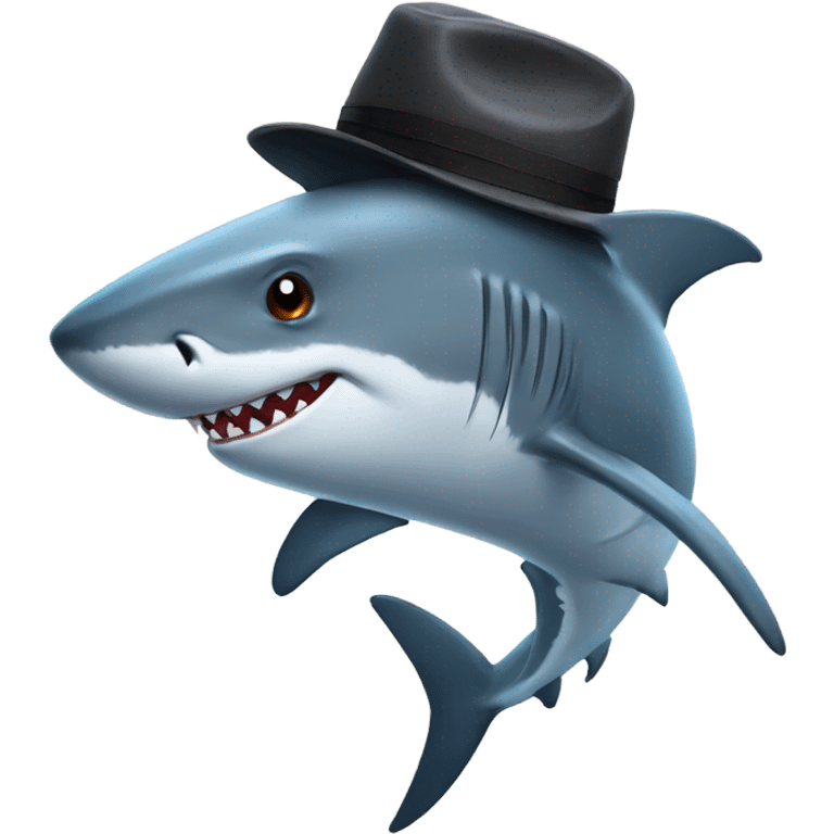 shark with hat emoji