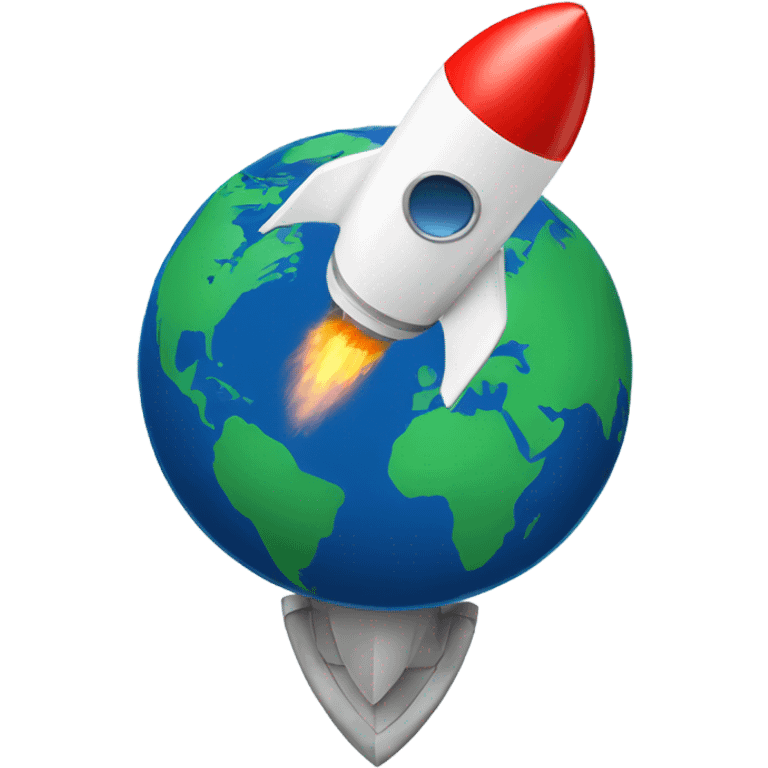 The earth on a rocket emoji