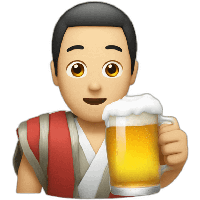 Japanese holding beer emoji