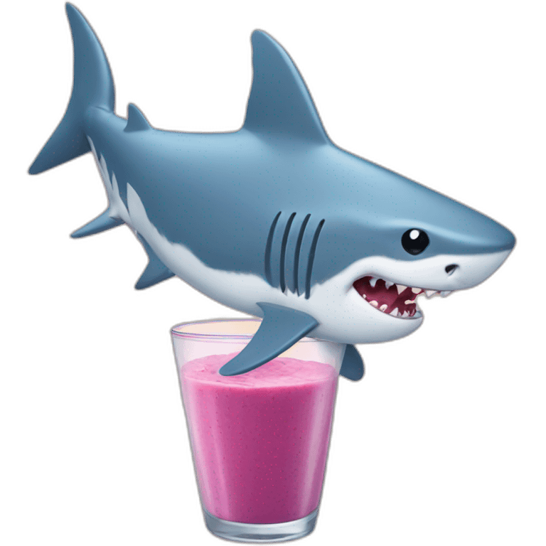 Shark drink a smoothie  emoji