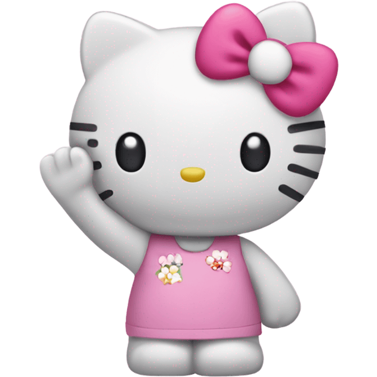 Hello kitty waving  emoji