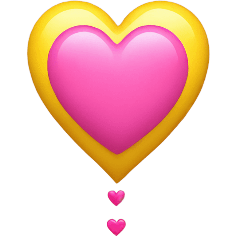 Yellow heart with pink heart emoji