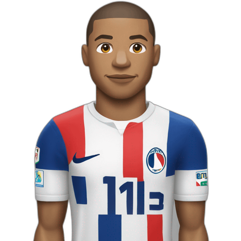 Kylian Mbappe with French jersey emoji