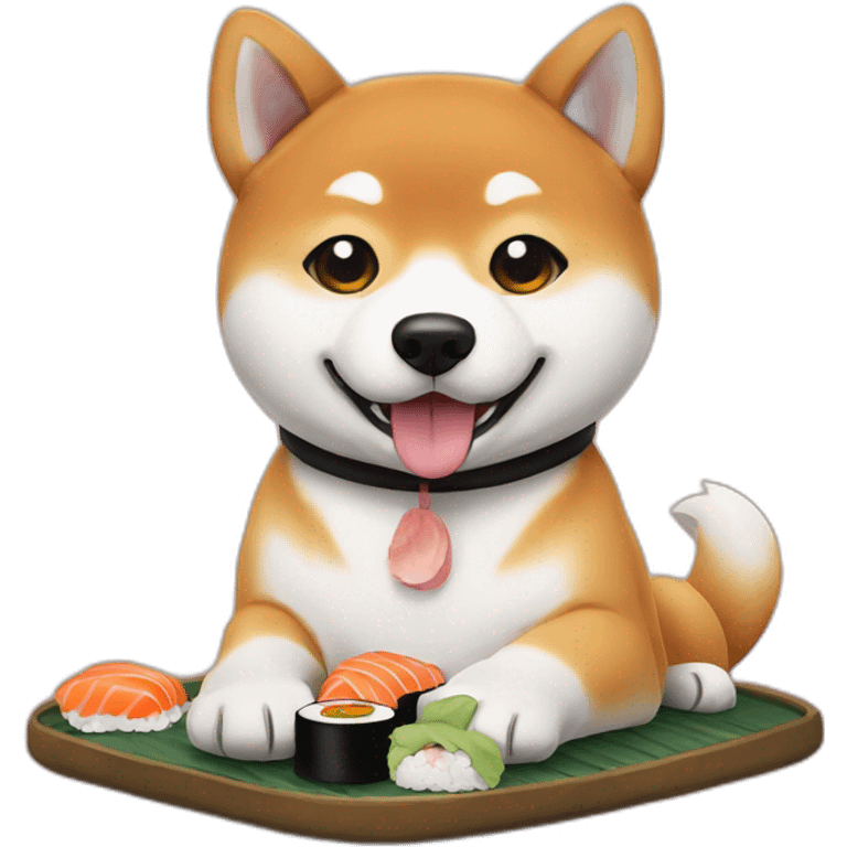 Shiba Inu having sushi emoji