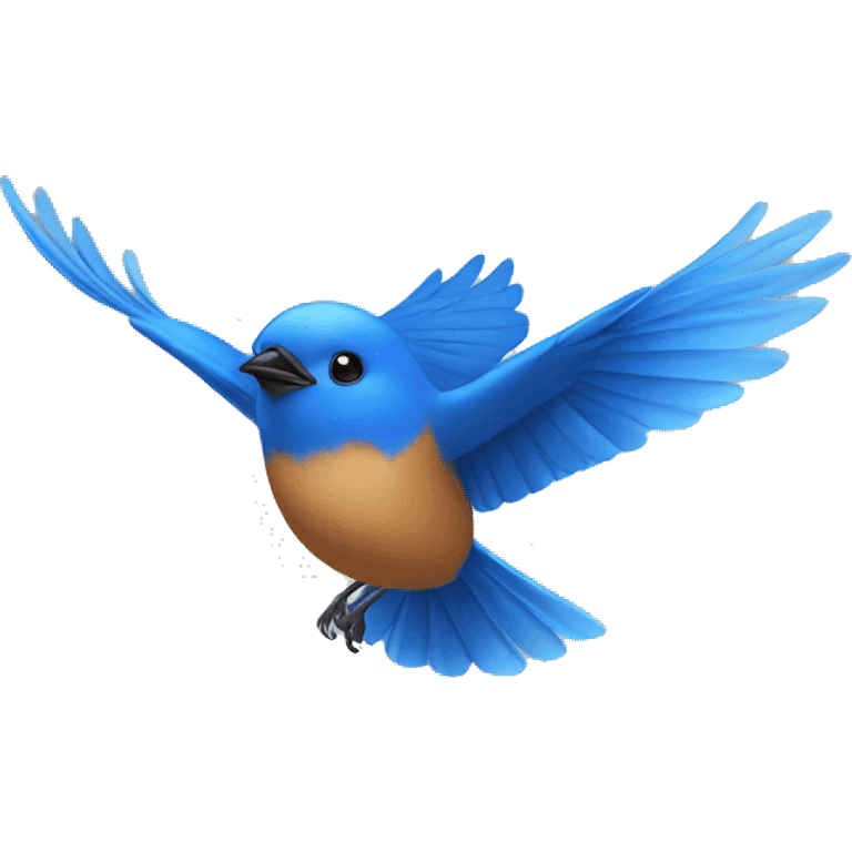 Bluebird flying emoji