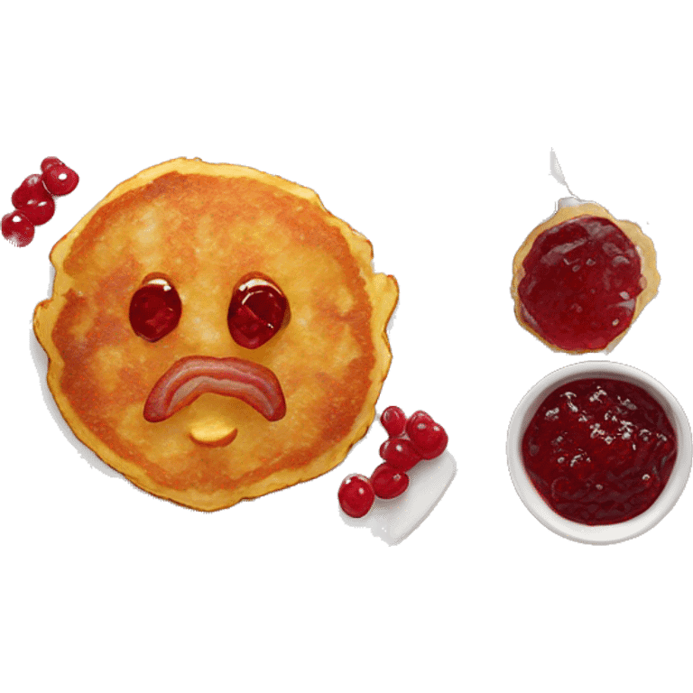 potato pancake with bacon and lingonberry jam emoji