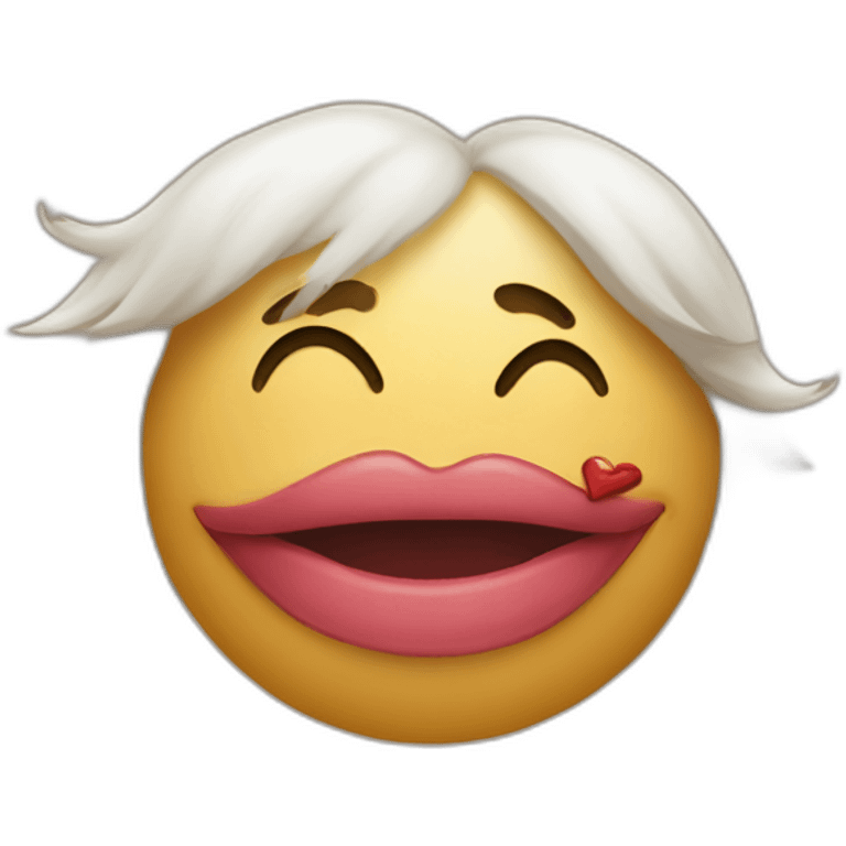 kiss with only a mouth emoji