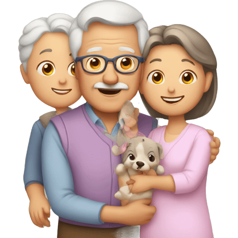 grandpa and grandma and grandchild emoji