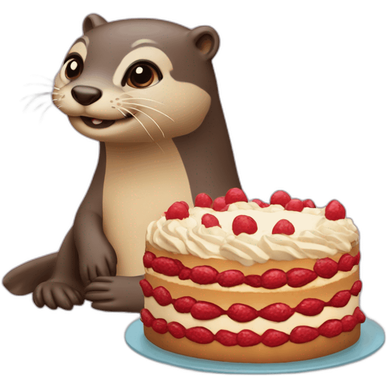 Loutre sur une torte emoji