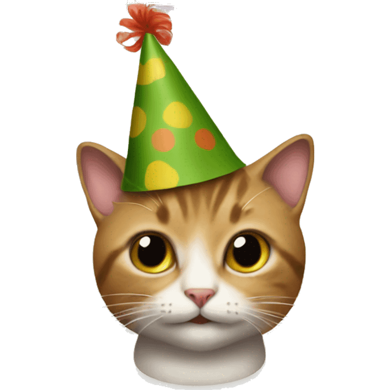 cat wearing a birthday hat playing scrabble emoji