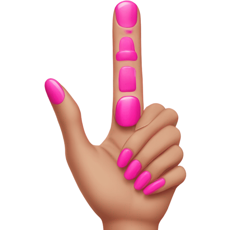 pinky finger with pink nail emoji