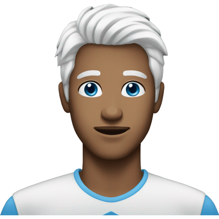 Young man with blue eyes and white hair emoji