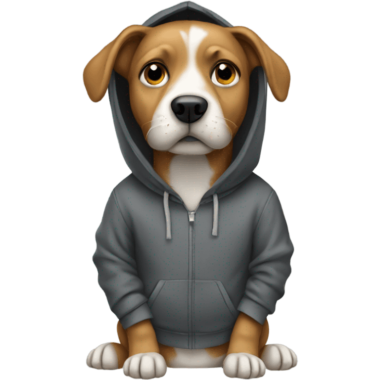 Dog wearing a hoody emoji