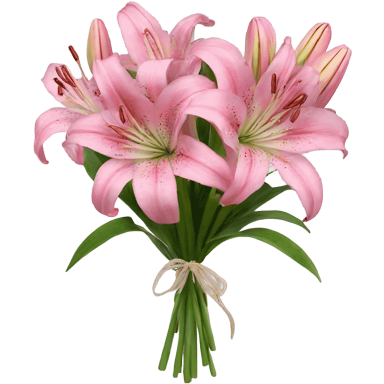 A bouquet of pink lilies  emoji