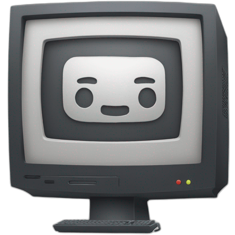 computer with "MJ" logo on the screen emoji