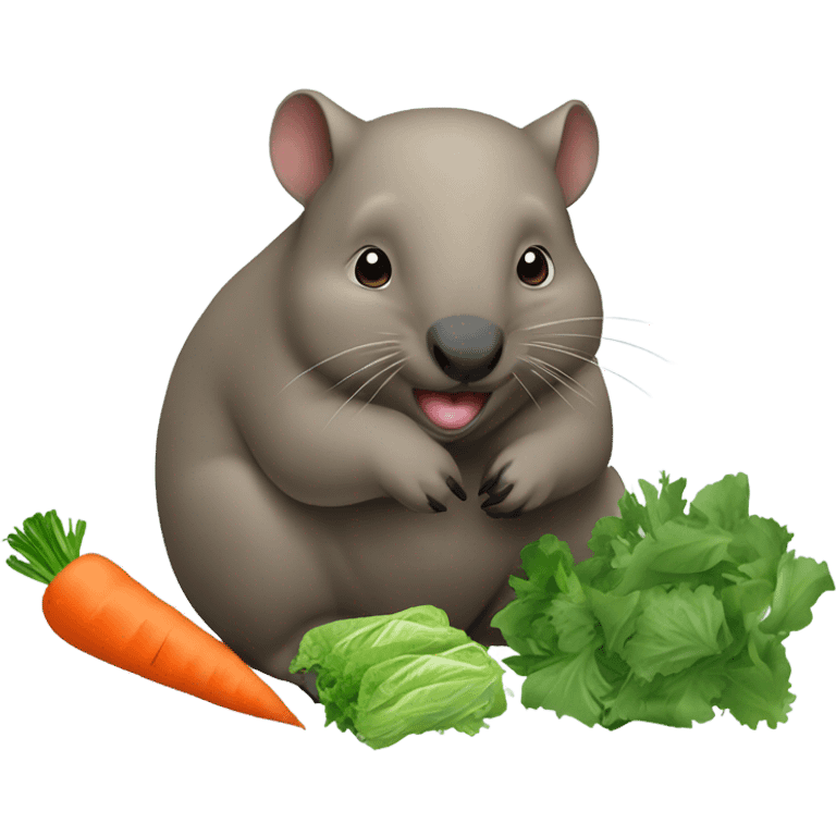 Wombat with food emoji