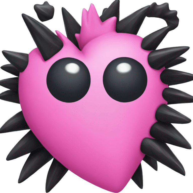 One-big-black-heart-with-pink-spikes emoji