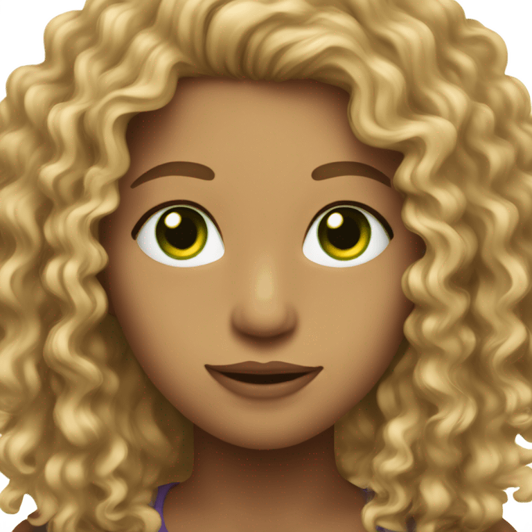 Dirty blonde curly hair with green hazel eyes  emoji