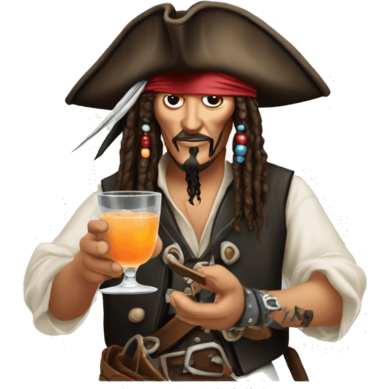 jack sparrow making a cocktail emoji