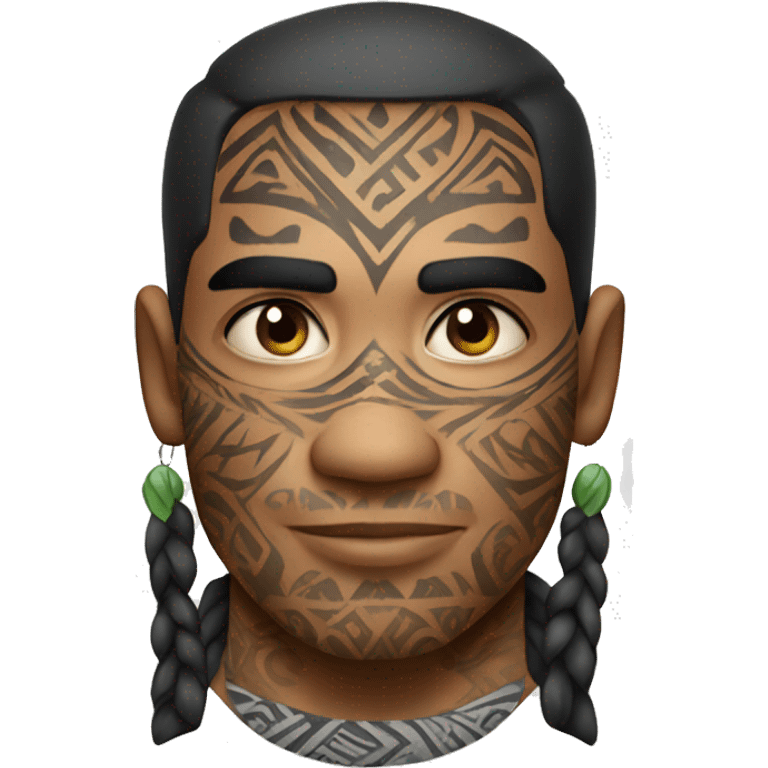 Hawaiian Polynesian male with tribal tattoo sleeve  emoji