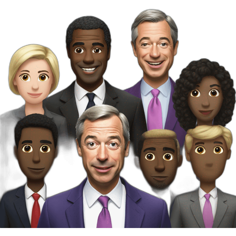 Nigel farage with black friends emoji