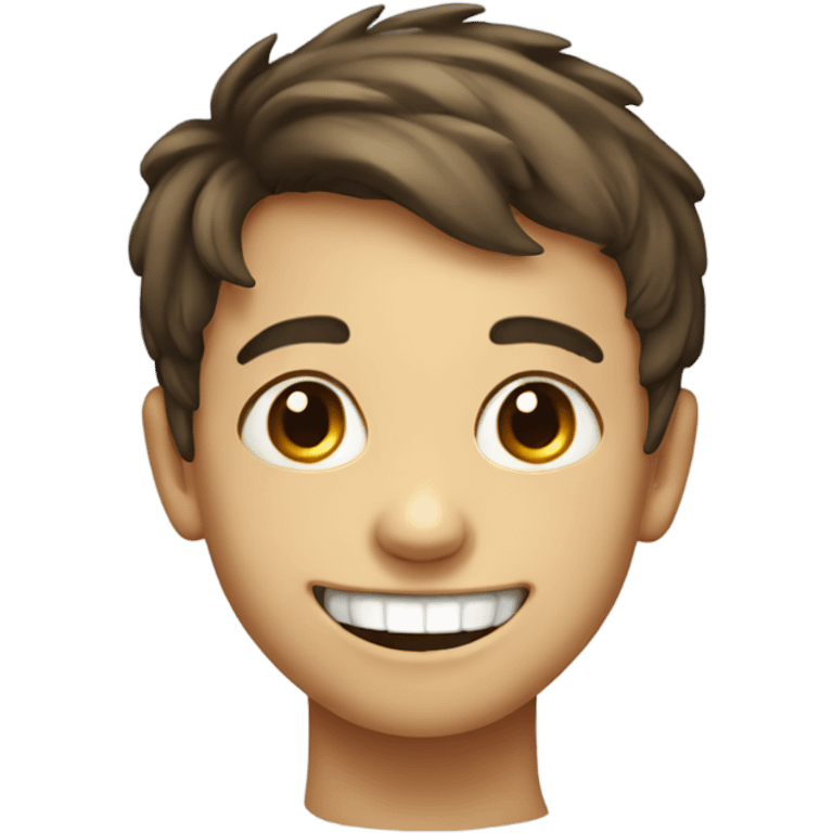 smiling boy portrait with teeth emoji