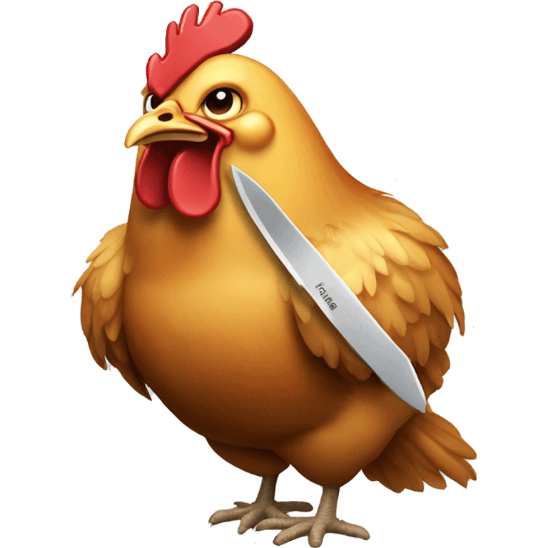 chicken with a knife emoji