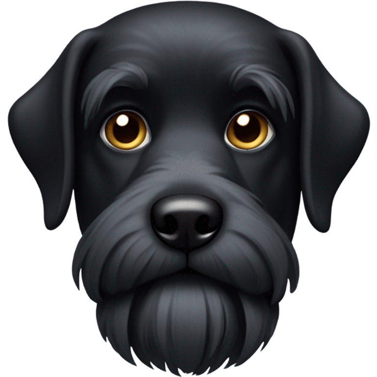 black dog with beard with white hairs emoji