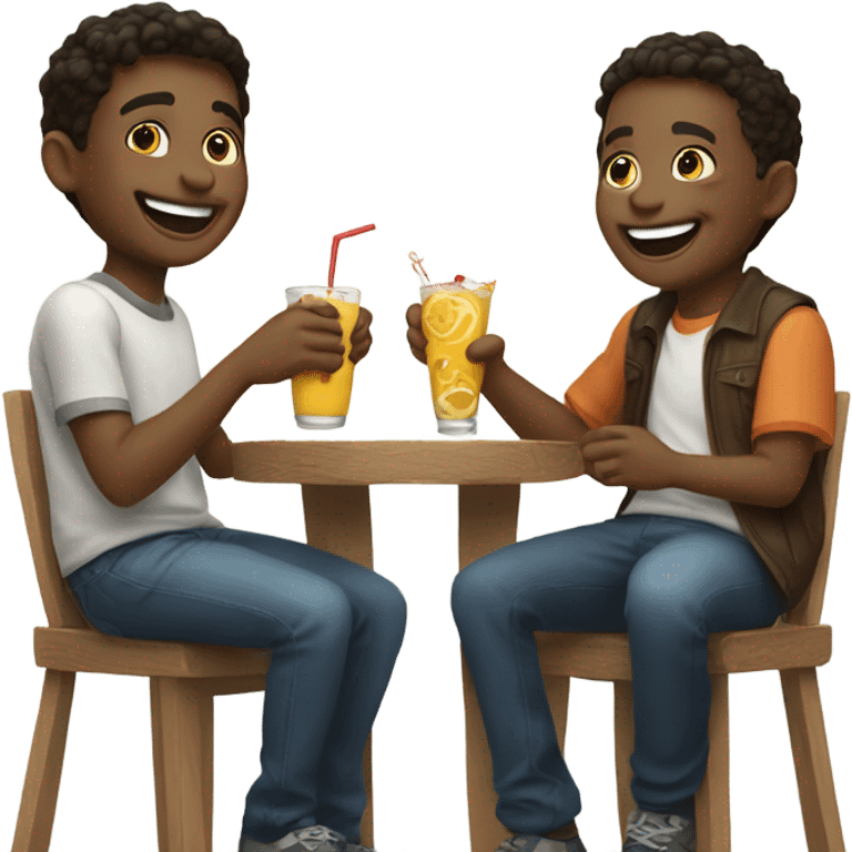 boys enjoying drinks together emoji