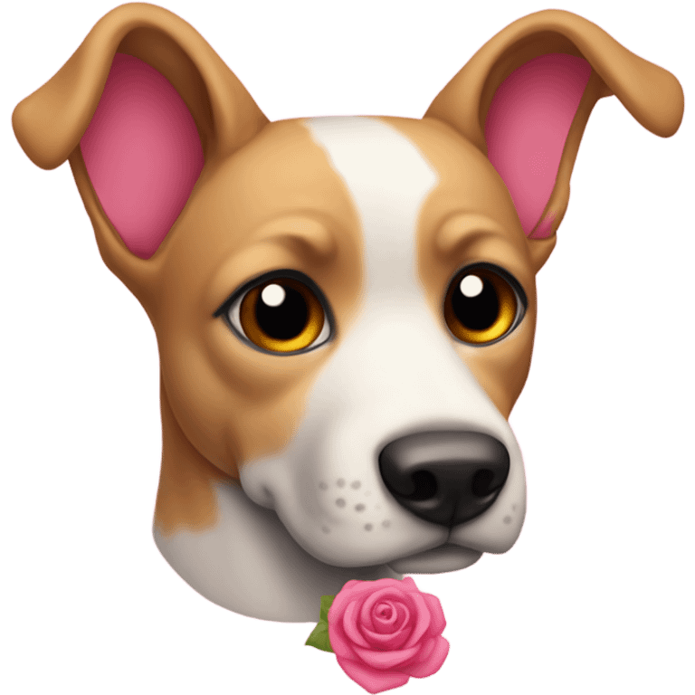 Perrito con moño rosa emoji