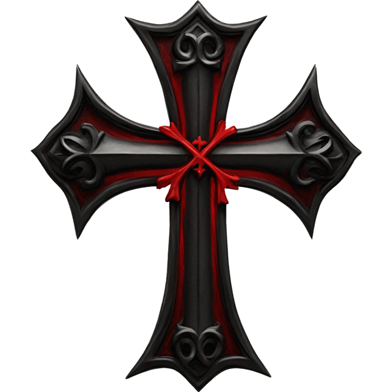 gothic cross red and black emoji