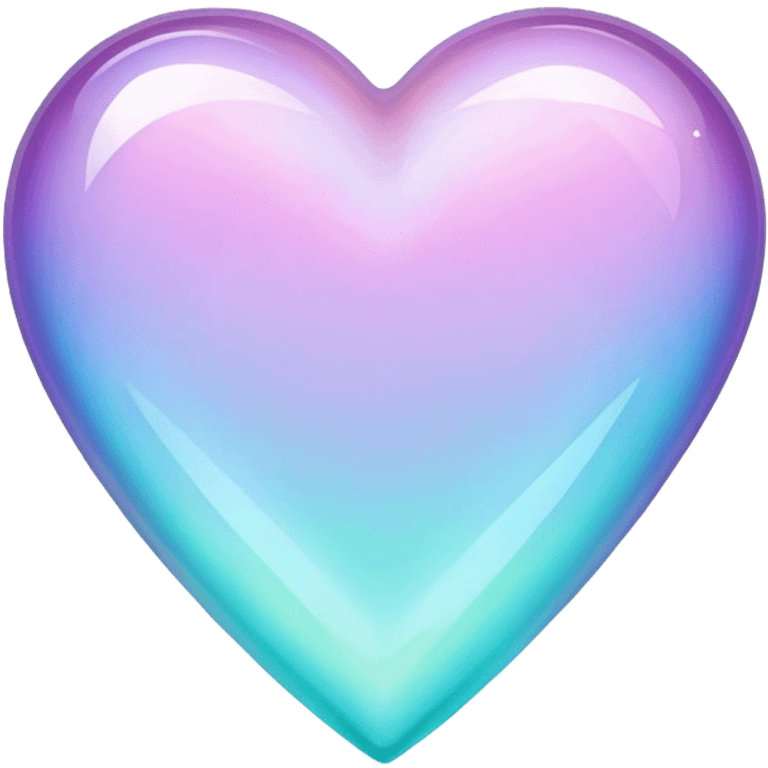 pastel lilac and cyan gradient iridescent crystal heart emoji