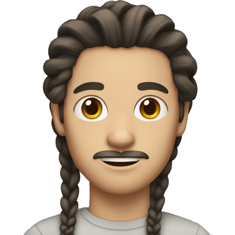 white man with dark hair braids emoji