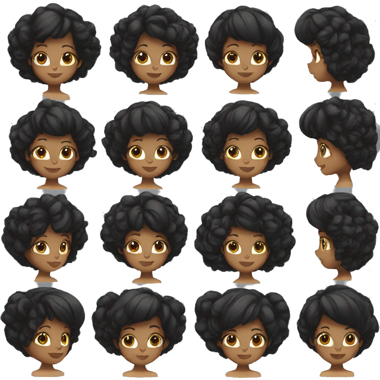 black hair girl emoji