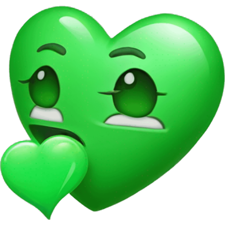 Emoji blowing a green heart  emoji