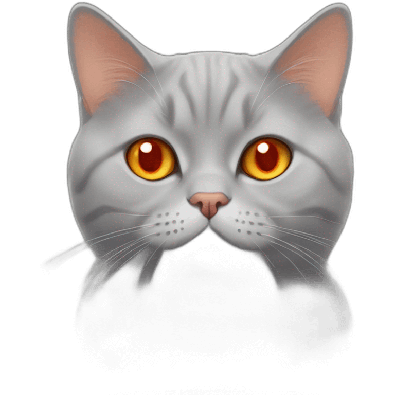 A red chabbybritish shorthair cat with orange eyes emoji