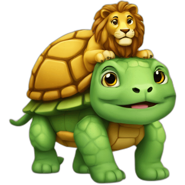 tortue sur un lion emoji