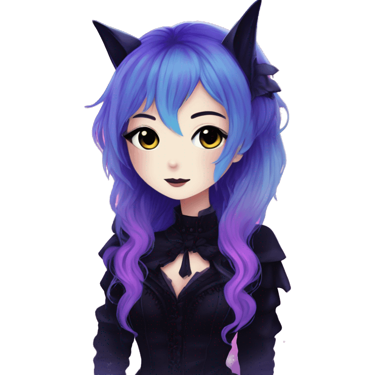 Gorgeous Cute Gothic Edgy Nebula Gradient Beautiful Anime Emo BatLady emoji