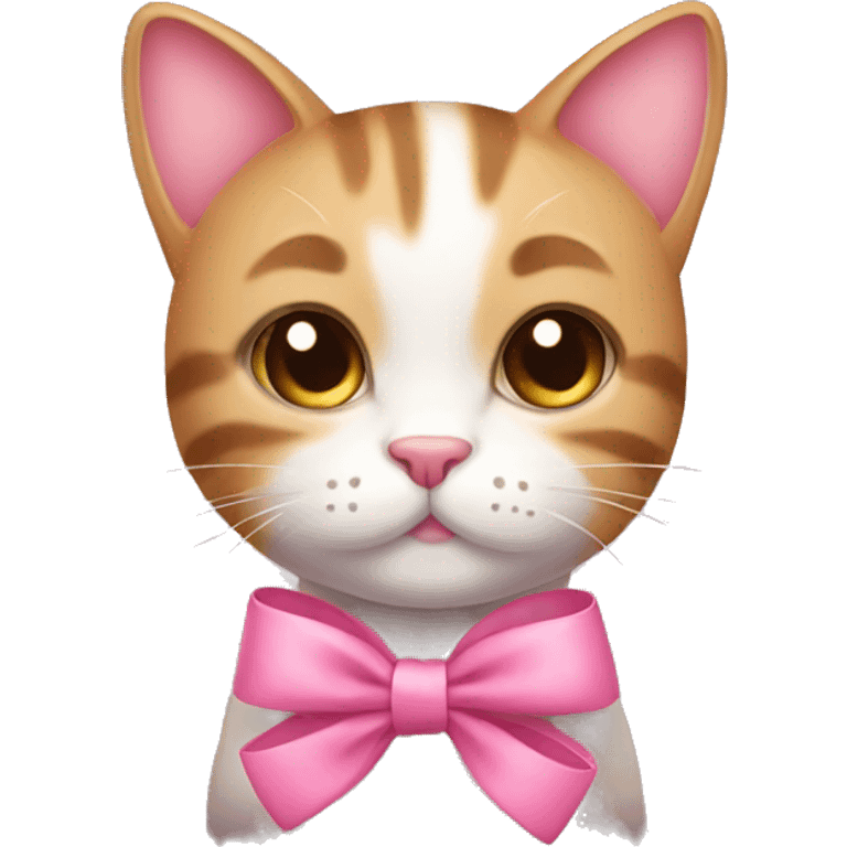 Cute cat with a pink bow emoji