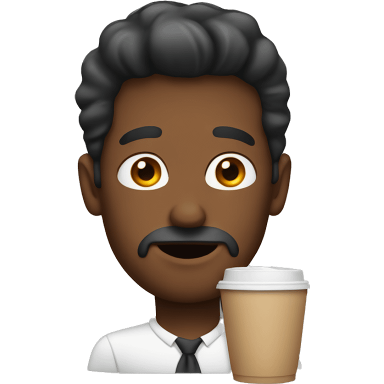 One guy drinking two coffees emoji