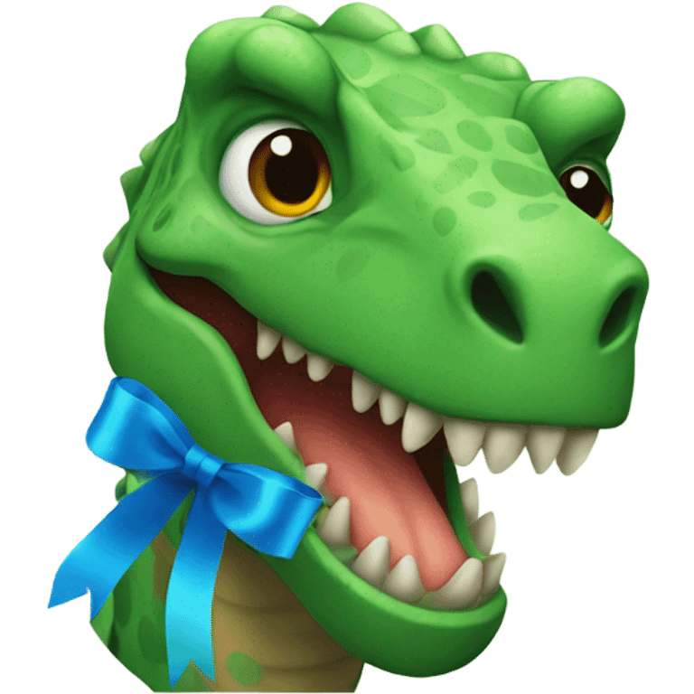 dinosaur with ribbon emoji