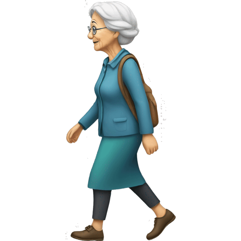 old lady walking emoji