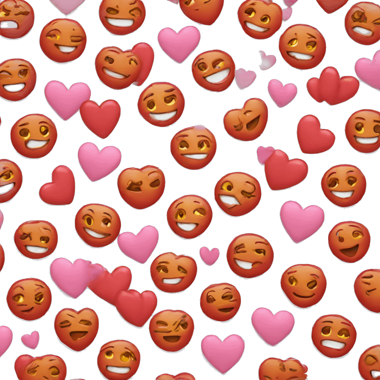 emoji face with hearts emoji