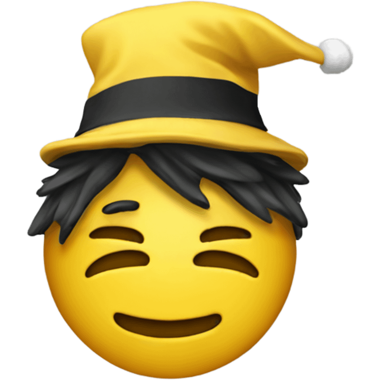 yellow Emoji wearing happy New Year hat emoji