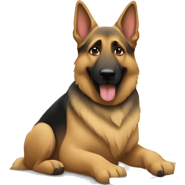 German shepherd working on a laptop emoji