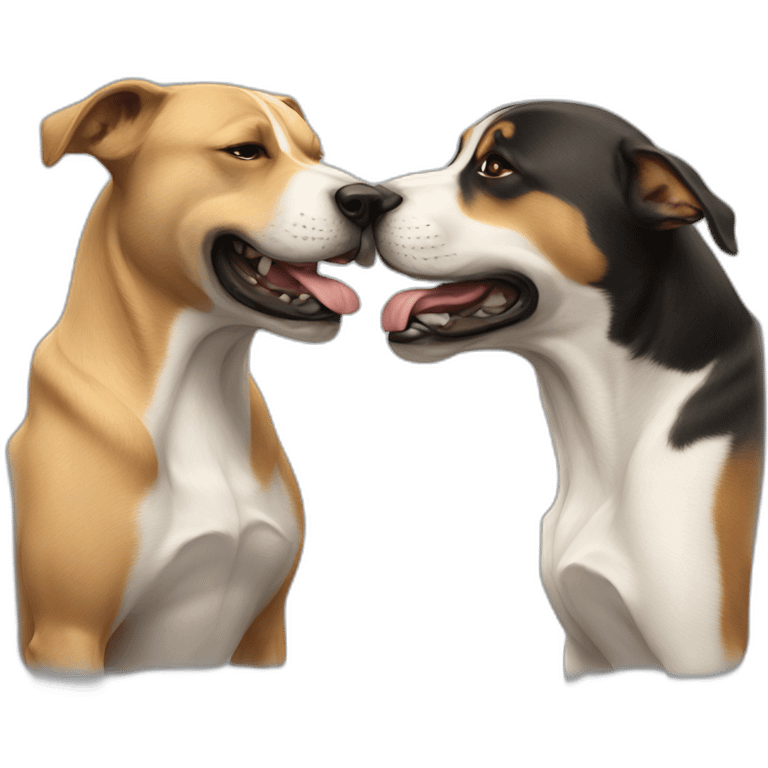 Two dogs fighting emoji